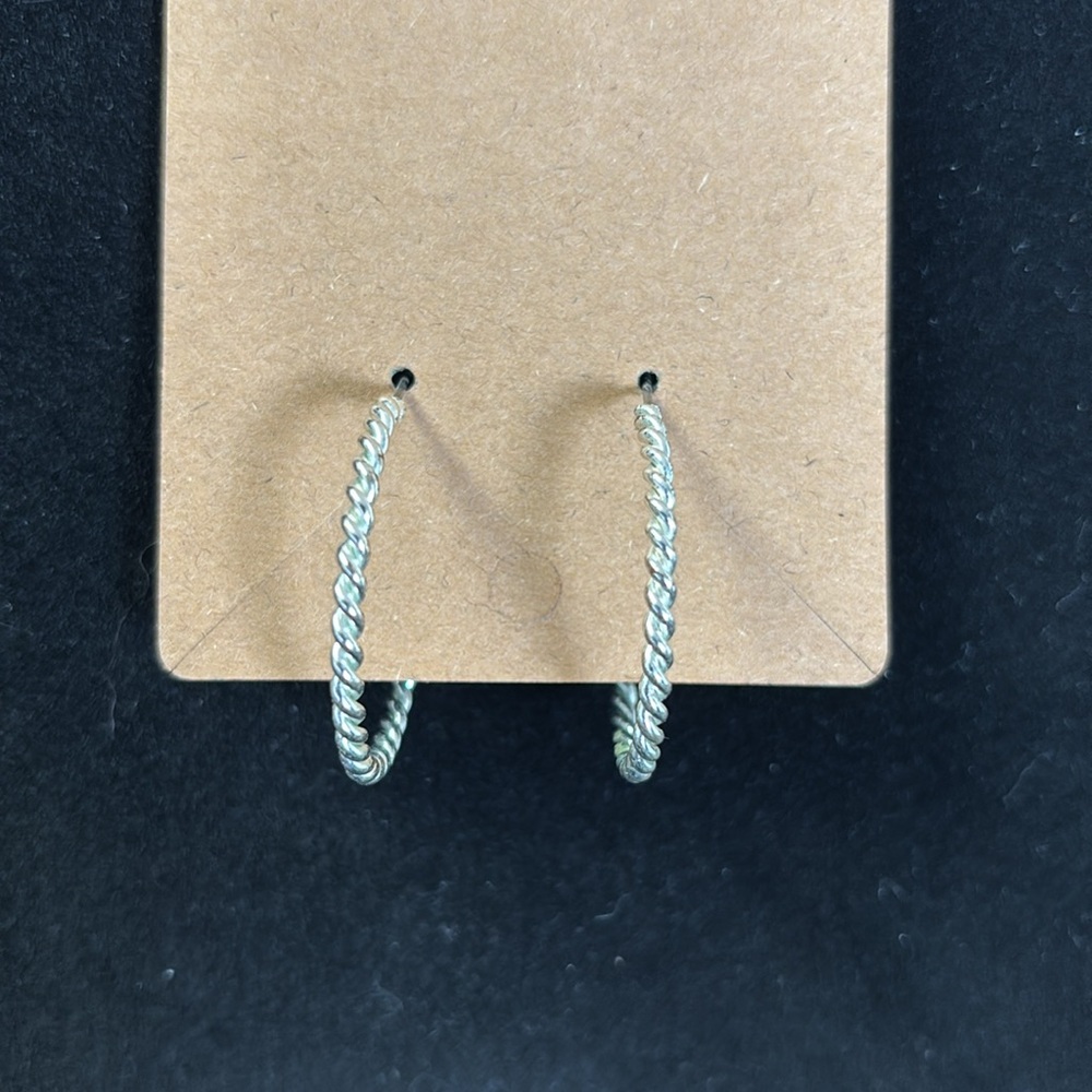 Vintage Silver Metal Hoop Rings